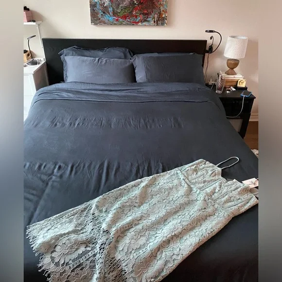 BARDOT Lace Spaghetti-Strap Sheath Dress in Light Blue - Picture 5 of 12